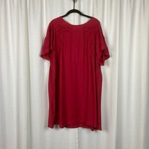LOFT Plus Red Embroidered Shift Dress Sz.20W NWT